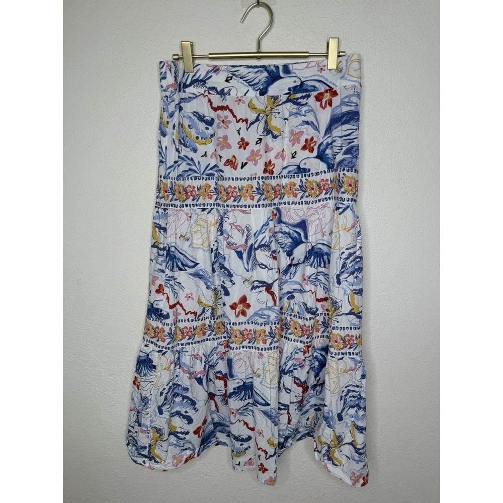 Rachel Zoe Maxi Tiered Skirt Womens S Floral Cottagecore Tropical‎ Beach
